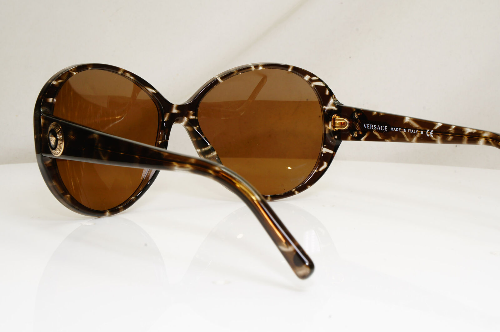 Versace Brown Marble Sunglasses Gold Medusa Womens Oversized 4239 969/73 29427