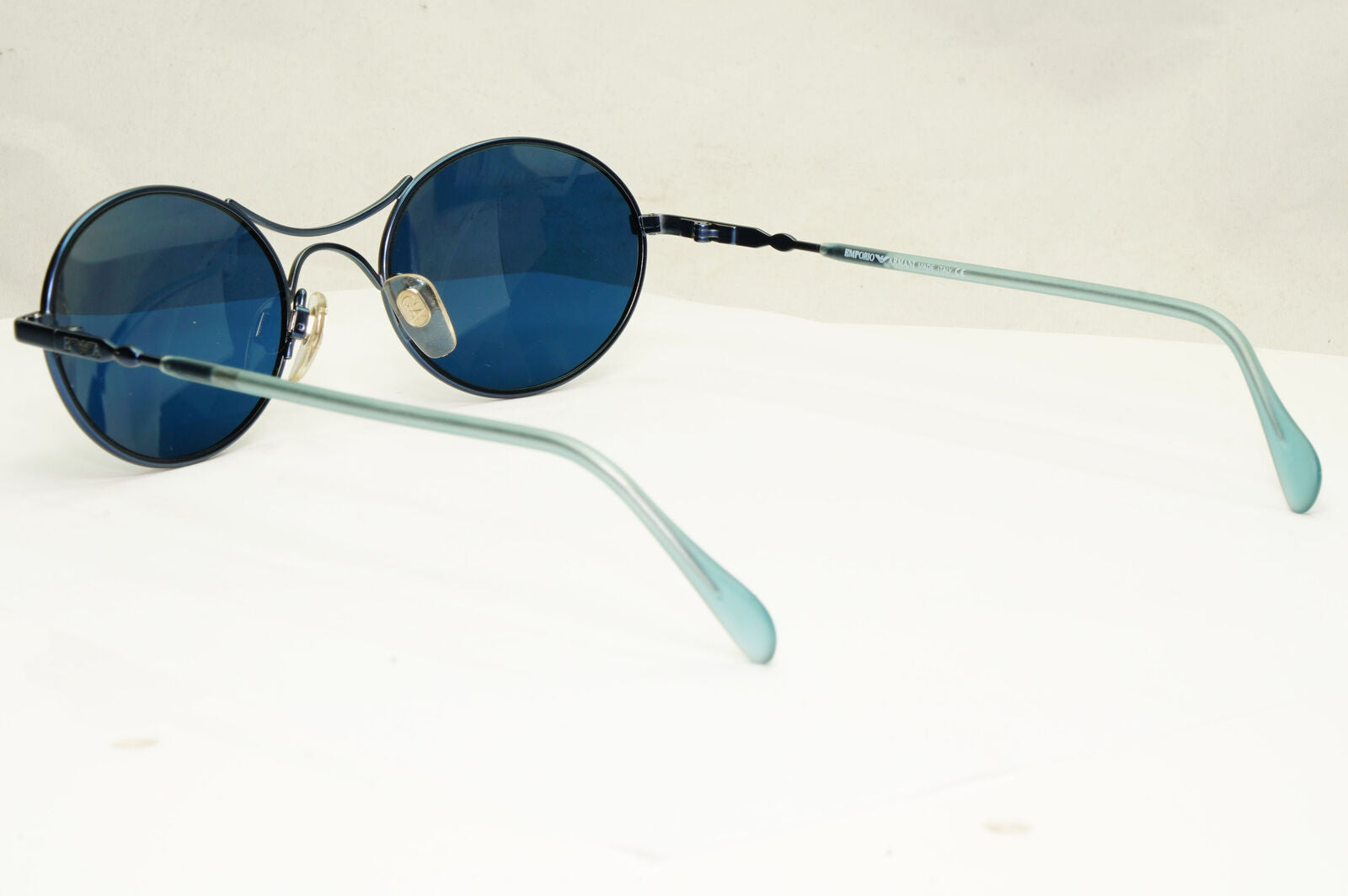 Emporio Armani 1997 Vintage Sunglasses Mens Womens Oval Blue Eagle 071-S 1046