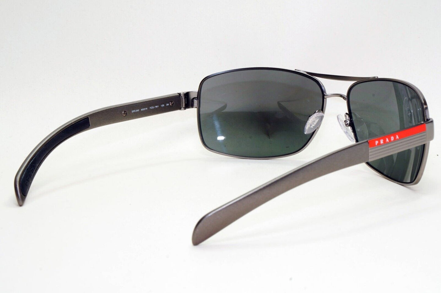 Prada Sunglasses Silver Grey Mirror Navigator Wrap PS54IS SPS 54I 7CQ-7W1 260724
