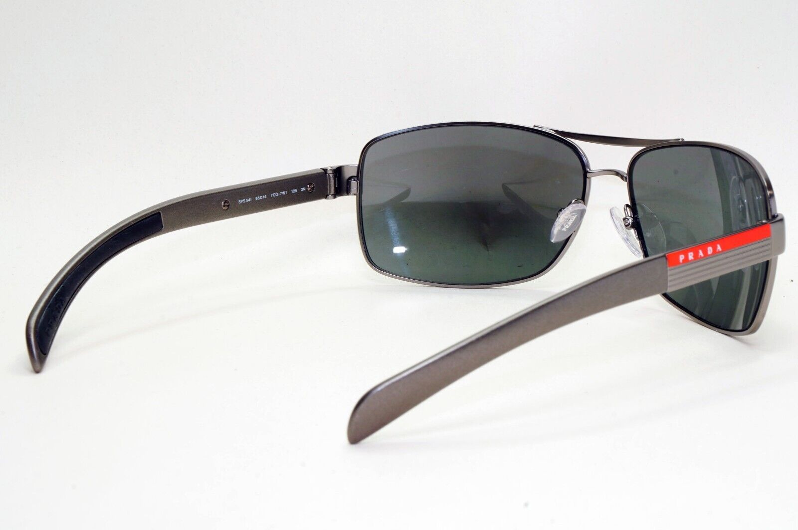 Prada Sunglasses Silver Grey Mirror Navigator Wrap PS54IS SPS 54I 7CQ-7W1 260724