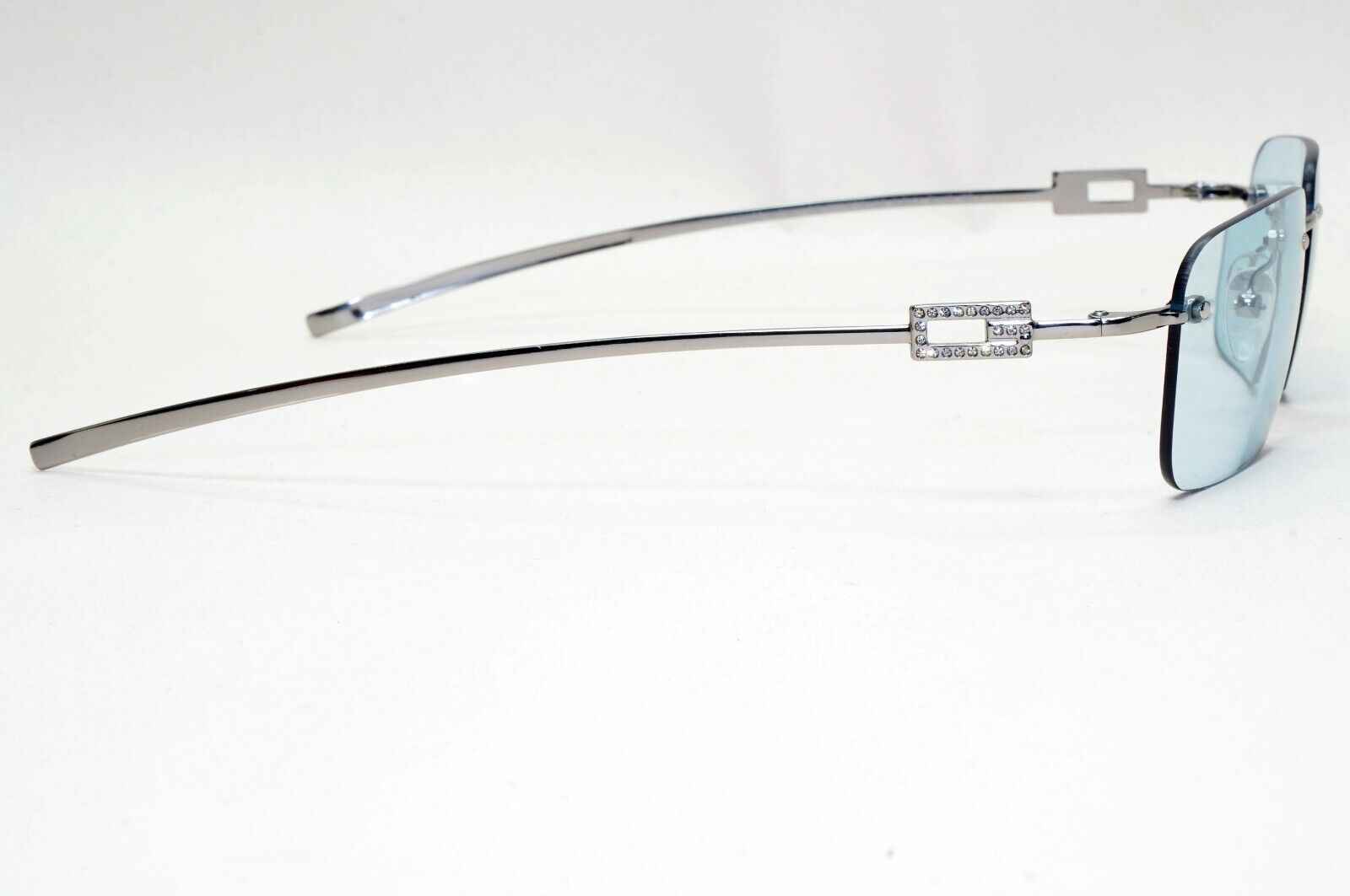Gucci Sunglasses 1997 Vintage Rimless Blue Silver GG 1777/STRASS 6LBXY 011124
