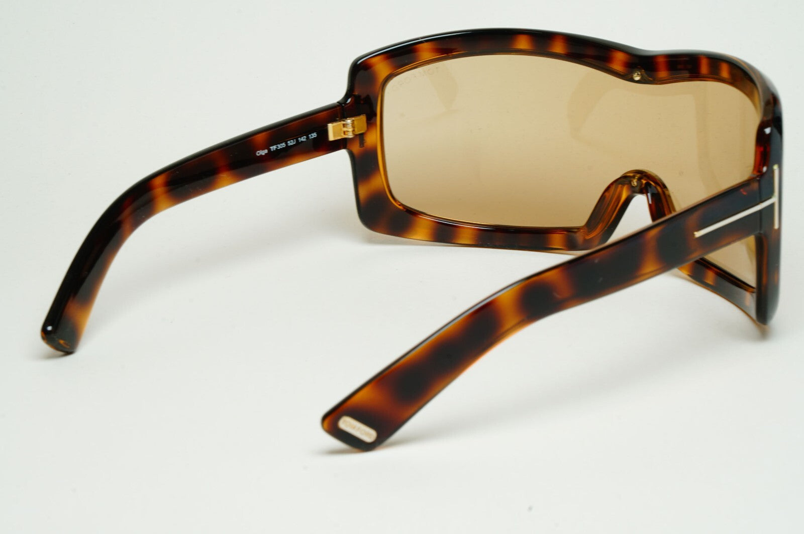 Tom Ford Sunglasses Olga Sunglasses Shield Ski Large Brown Tortoise TF 305 52J