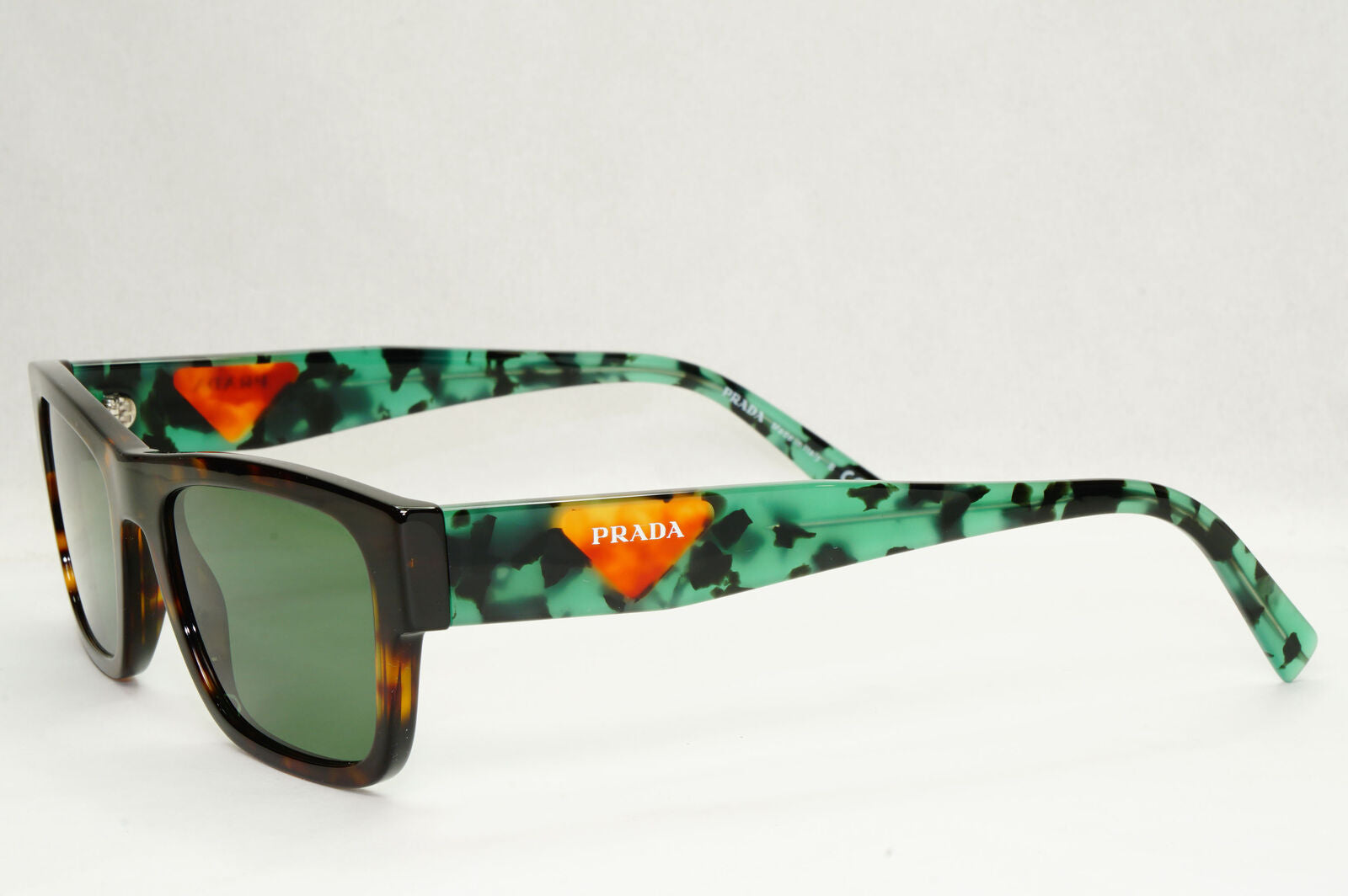 Prada Sunglasses Green Lens Brown Havana Tortoise PR15YV VPR 15Y 23B-1O1 52mm
