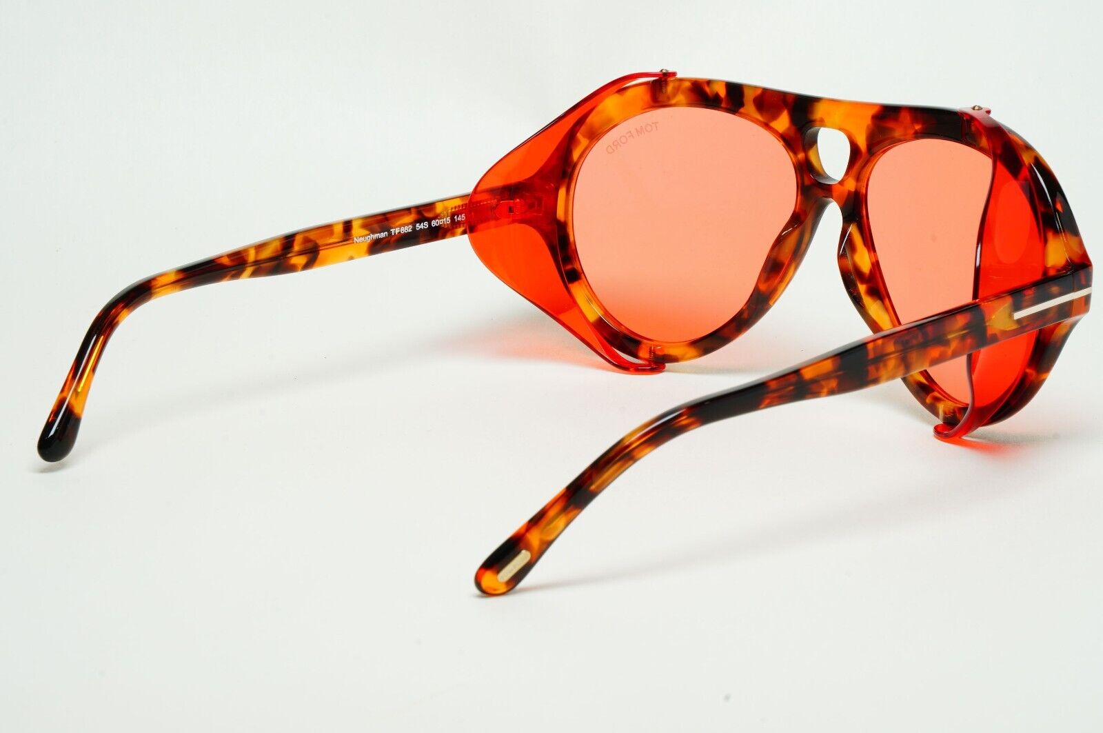 Tom Ford Sunglasses Neughman Brown Rose Red Rose Side Shields FT0882 TF 882 54S