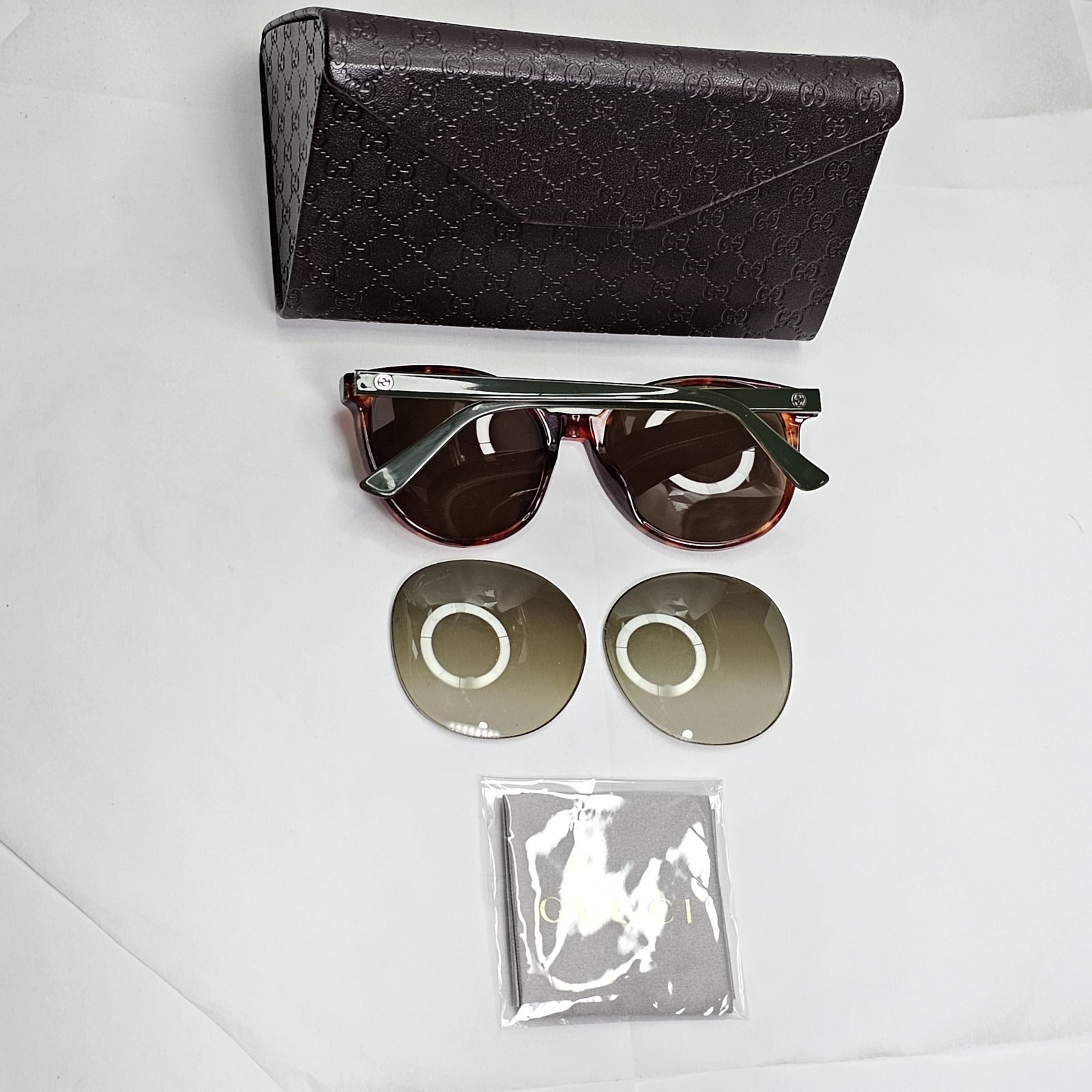 Gucci Sunglasses 2014 Brown Tortoise Green Round GG 3722/S ULZDB 55mm 200124