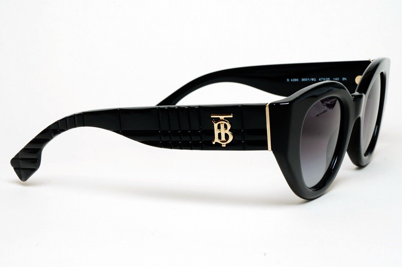 Burberry Sunglasses Meadow Black Gold Grey Gradient BE 4390 3001/8G 47mm
