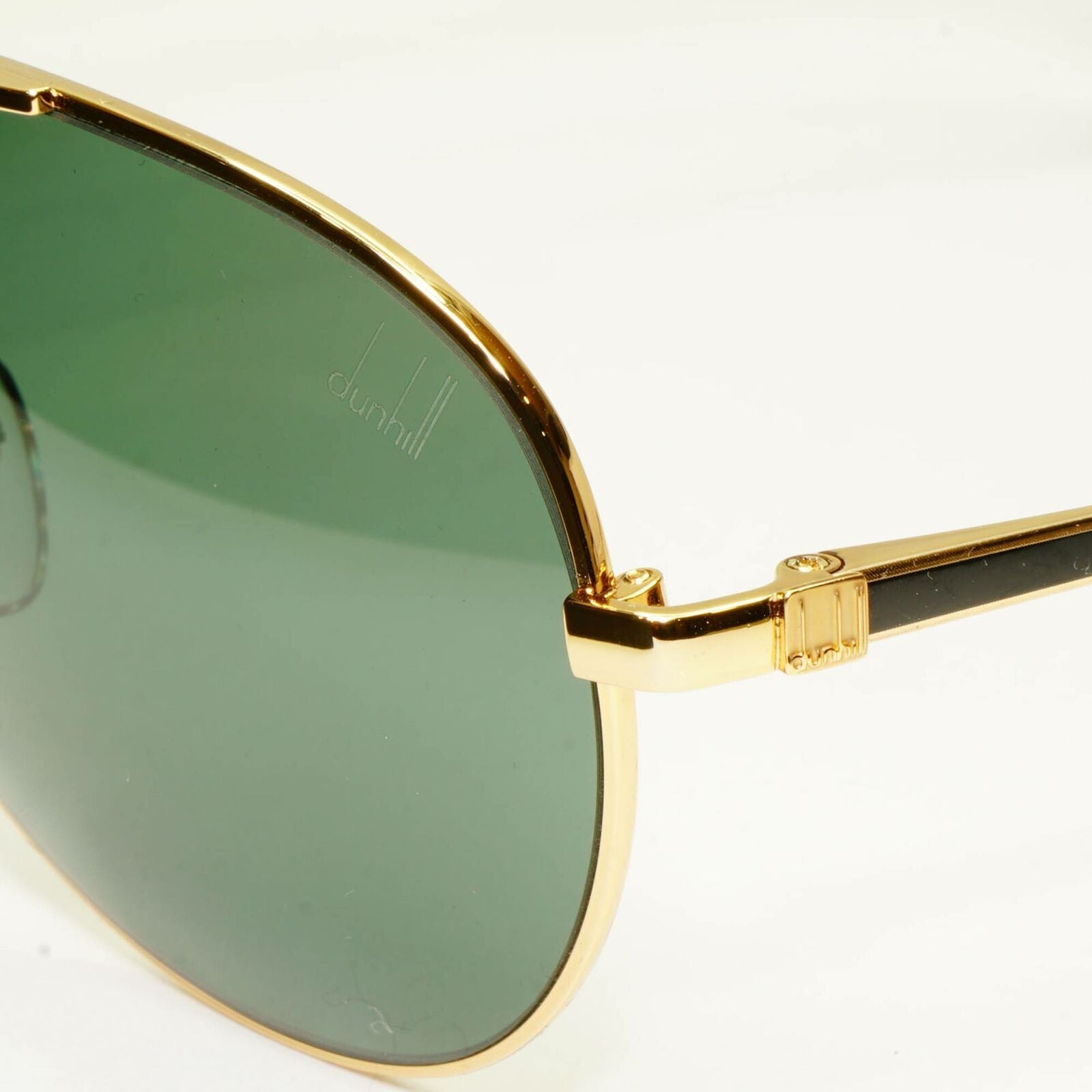 Authentic Dunhill Polarized Gold Metal Pilot Green Mens Sunglasses SDH 193 300P