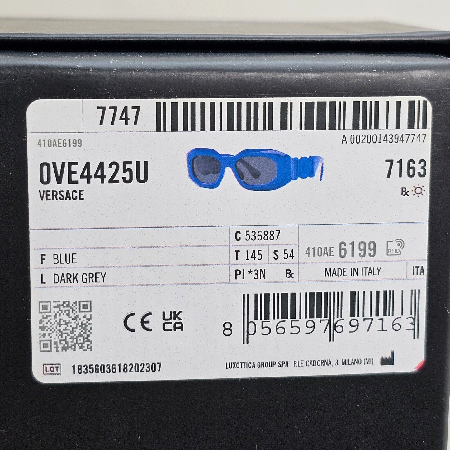 Versace Sunglasses Blue Biggie Medusa Oversized Unisex MOD VE 4425U 5368/87