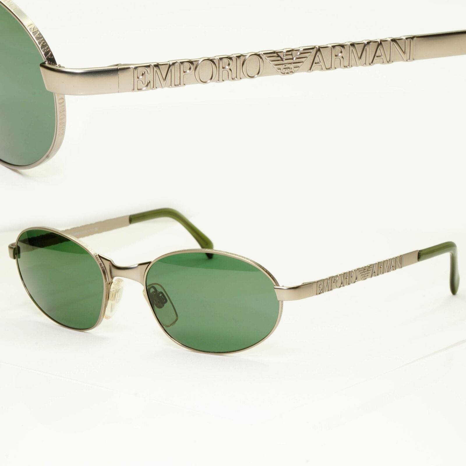 Emporio Armani 1997 Vintage Sunglasses Mens Womens Metal Silver Square 107-S 815
