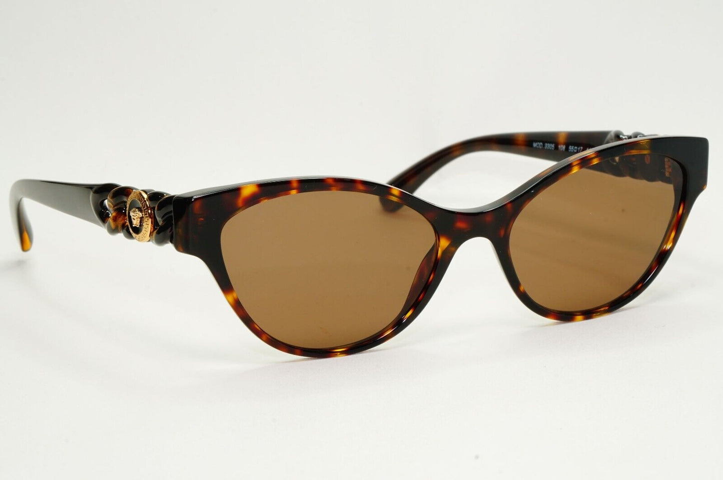 Versace Sunglasses Brown Gold Medusa Chain Tortoiseshell MOD VE 3305 108 55mm