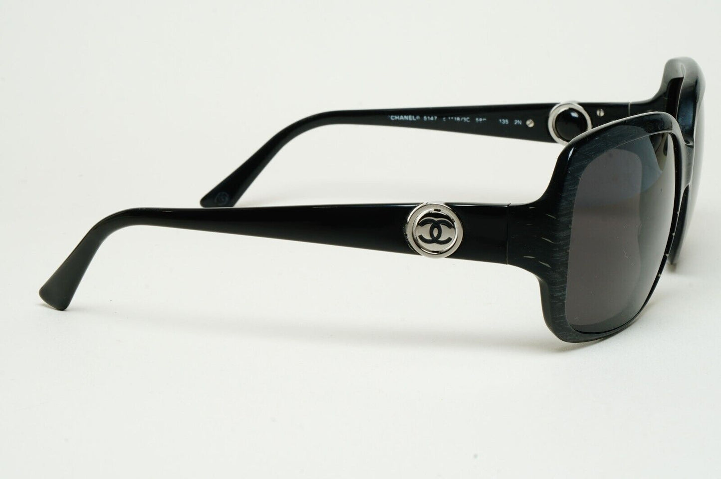 Chanel Sunglasses 2009 Vintage Black Spinning Logos 5147 c.1418/3C 250125