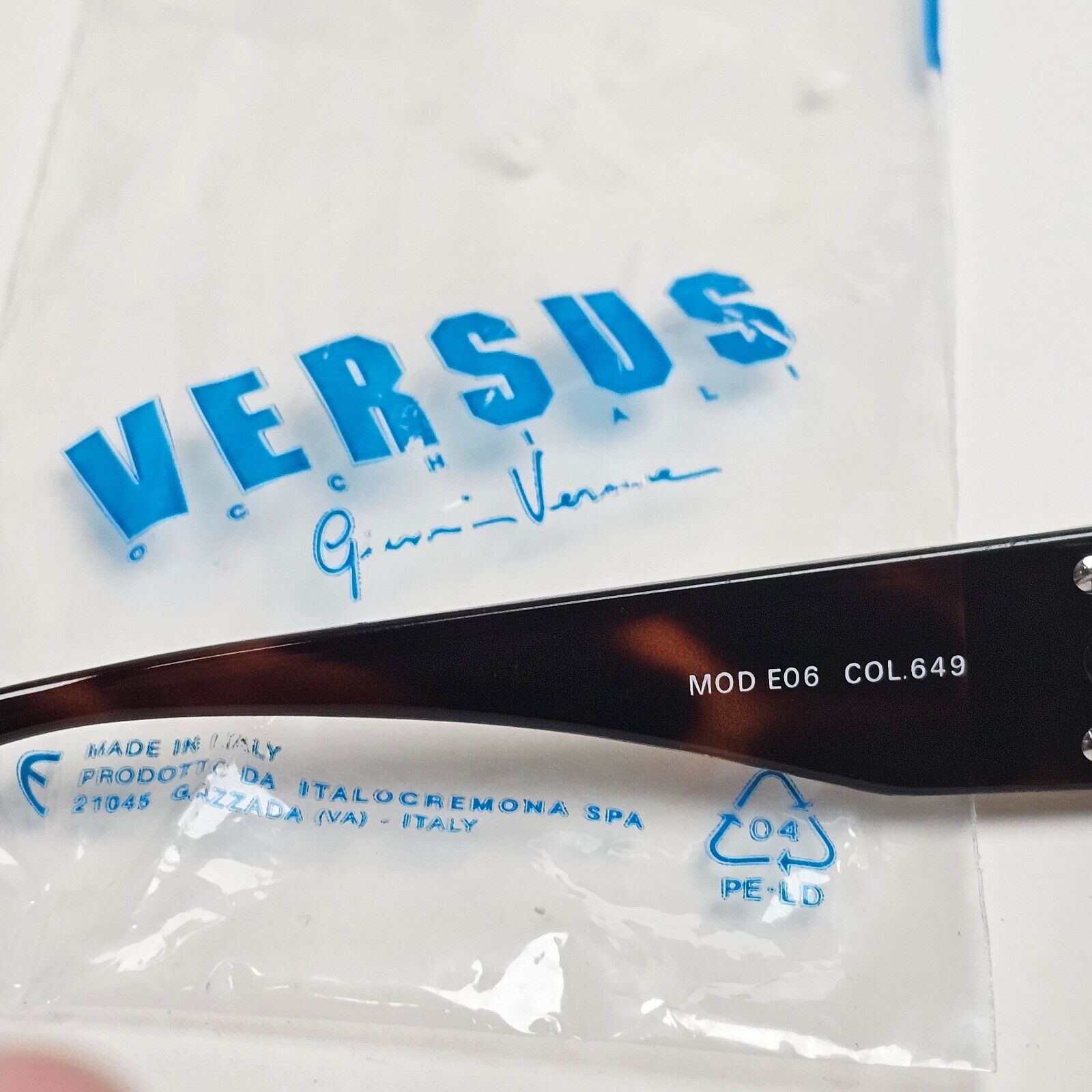 Versus Sunglasses 1996 by Gianni Versace Vintage Grey Lion Brown MOD E06 COL 649