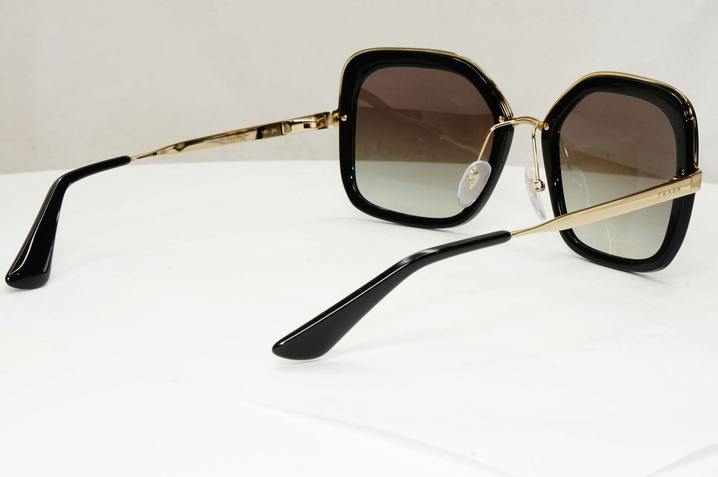 Prada Sunglasses Black Gold Square Grey Gradient PR57US SPR 57U 1AB-0A7