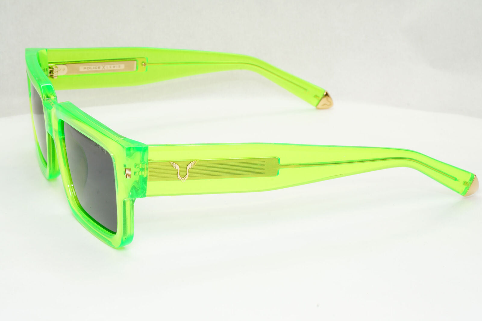 Police F1 Lewis Hamilton Sunglasses Green Transparent Lime SPL E14V COL 0VC1