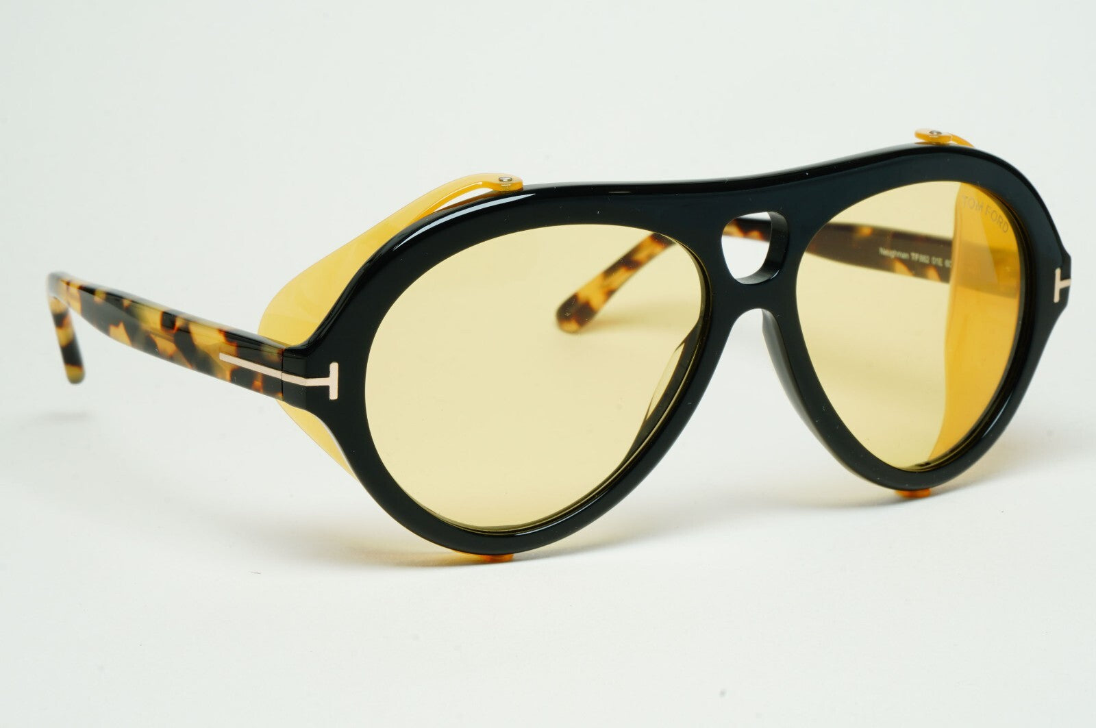 Tom Ford Sunglasses Neughman Black Brown Yellow Side Shields FT0882 TF 882 01E