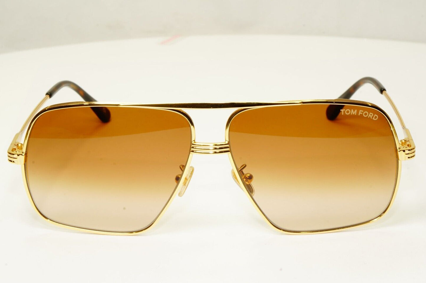 Tom Ford Gold Brown Pilot Arista Square Mens Sunglasses Frankie TF 735-H 30F [A]