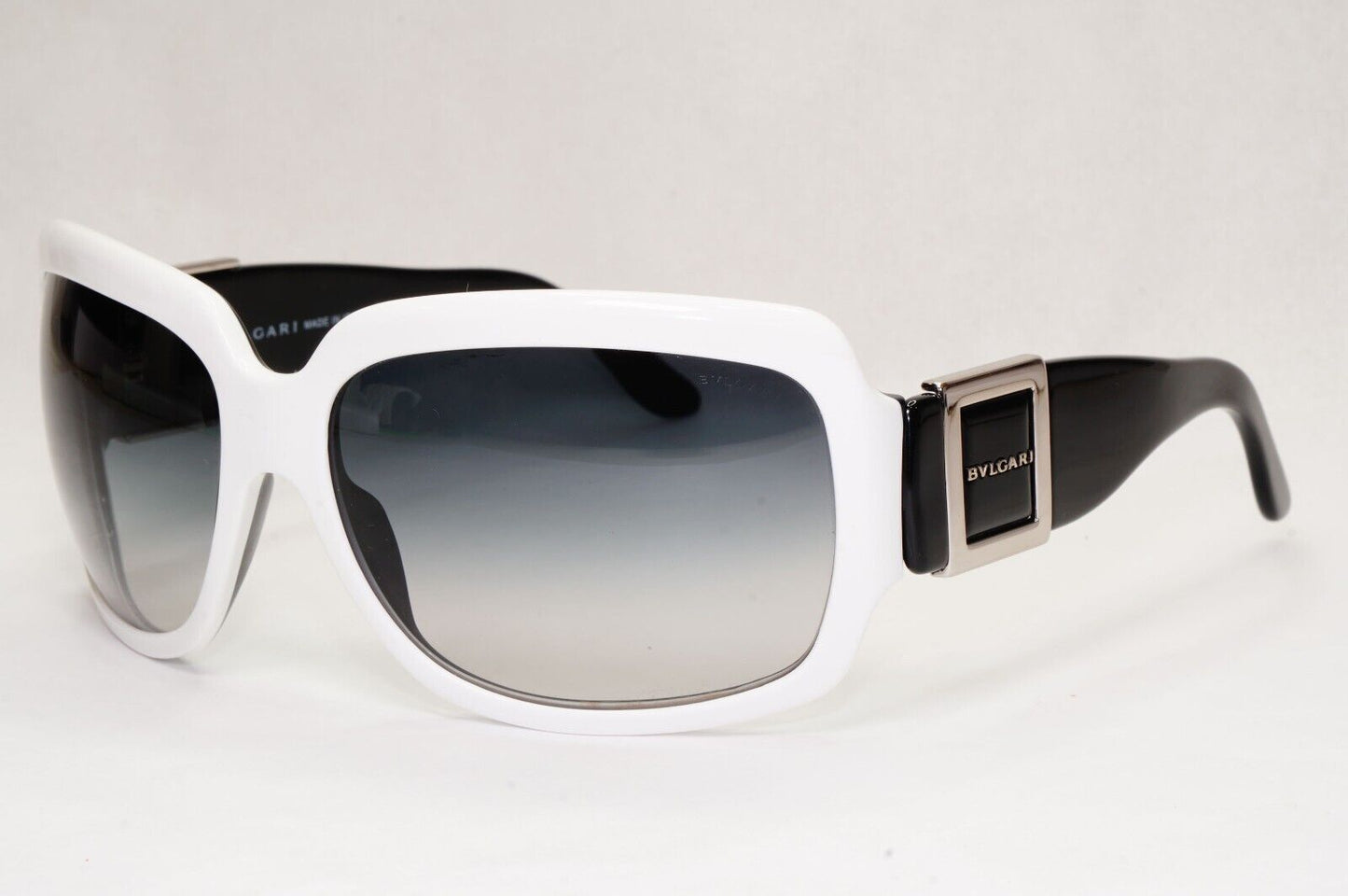 Bvlgari Sunglasses 2008 Vintage White Black Grey Gradient 8024 882/8G 121223
