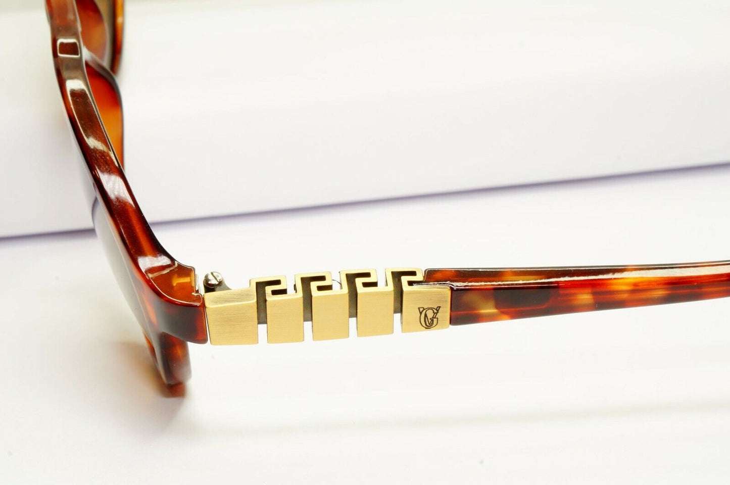 Gianni Versace 1996 Mens Vintage Brown Gold Sunglasses Meander MOD 535 COL 806