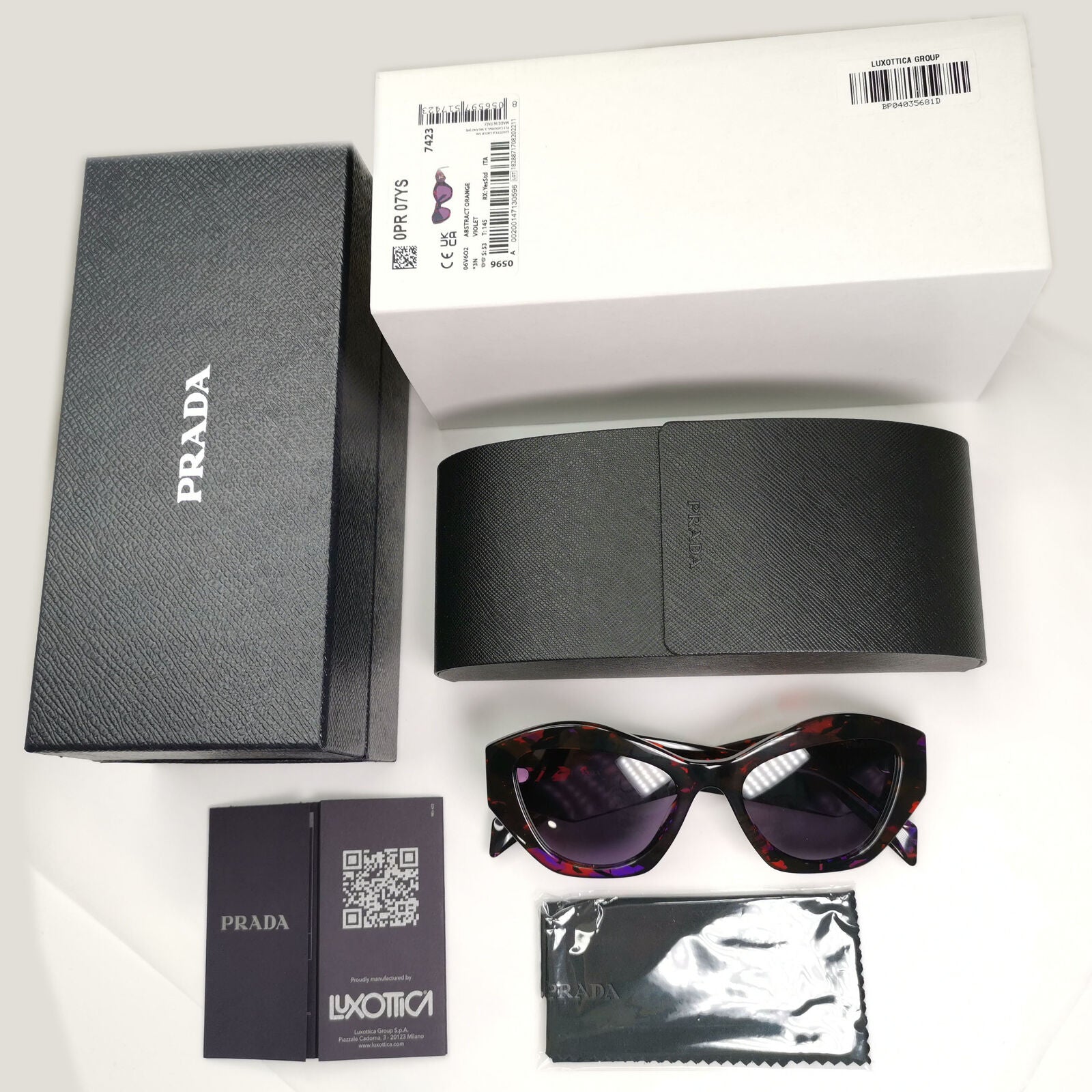 Prada Symbole Sunglasses Black Orange Purple Marble PR07YS SPR 07Y 06V6O2