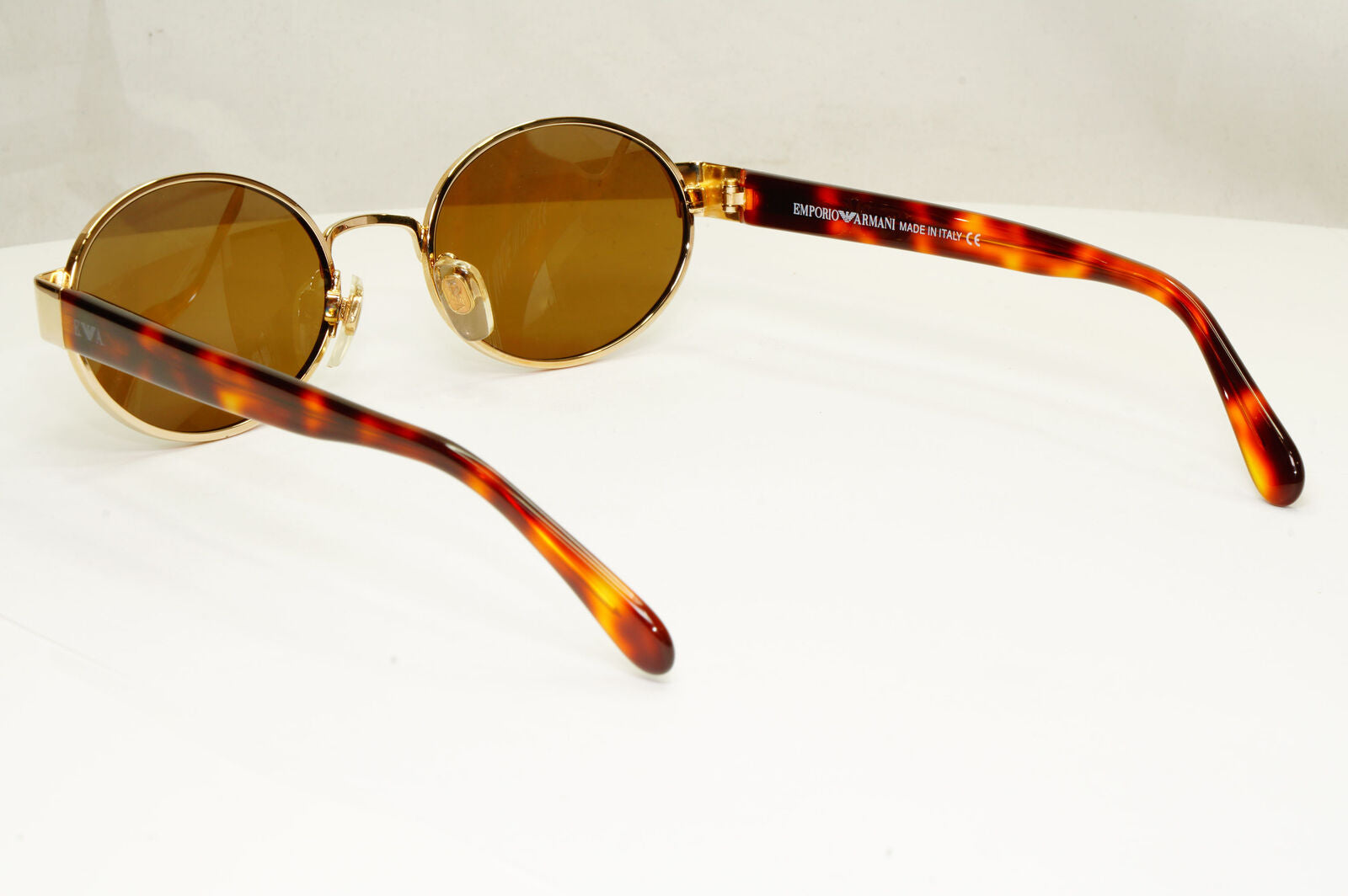 Emporio Armani 1997 Vintage Sunglasses Mens Womens Oval Gold Eagle 081-S 743