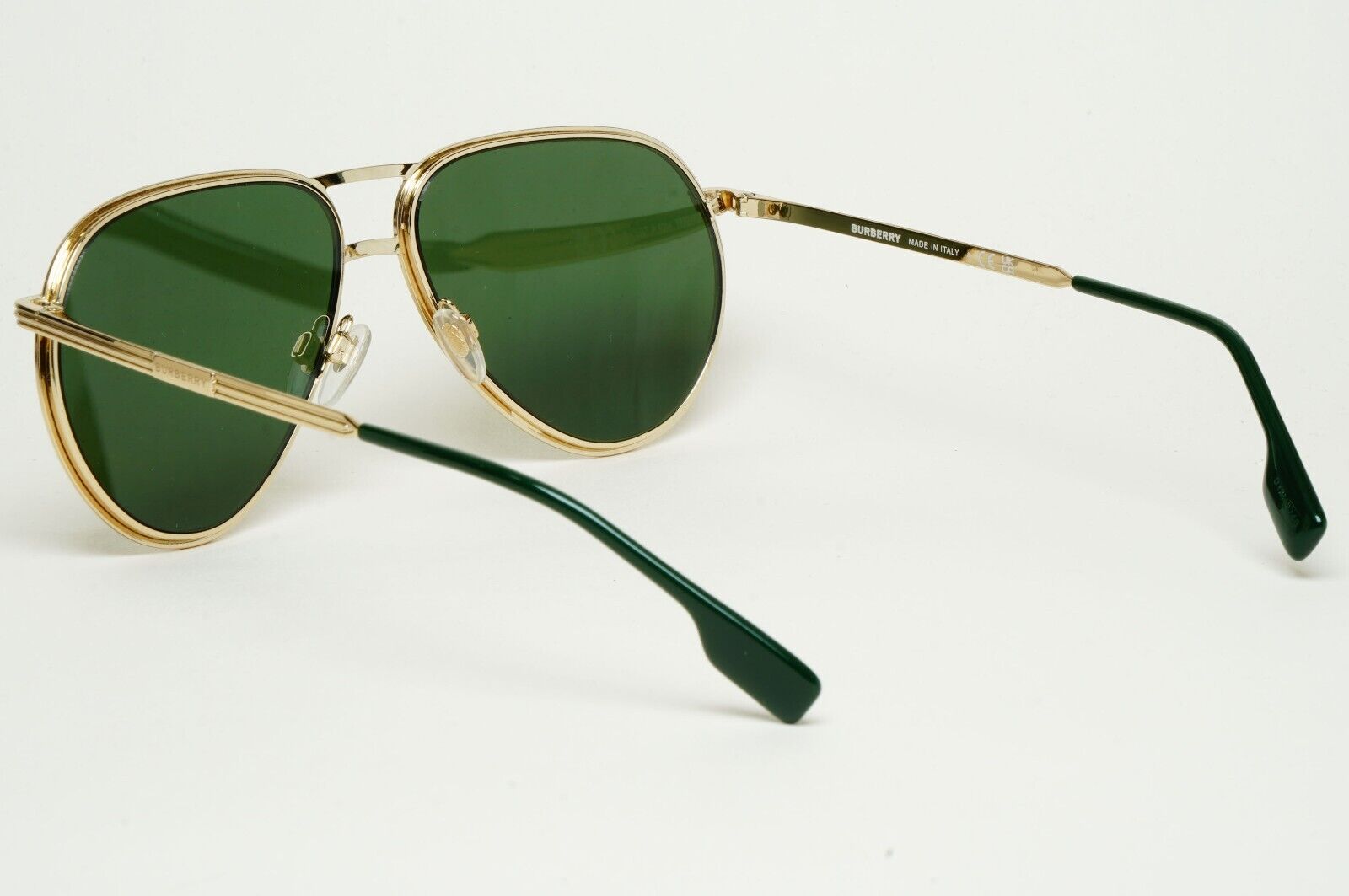 Burberry Sunglasses Scott Light Gold Green Metal Pilot BE 3135 1109/71 59mm