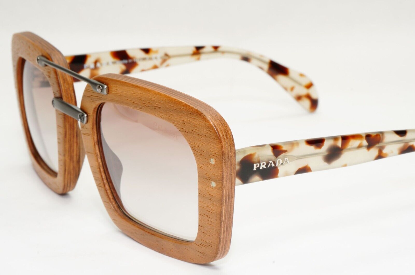 Prada Sunglasses Wood Square 2015 Brown Tortoise PR30RS SPR 30R IAM-4O0 051223