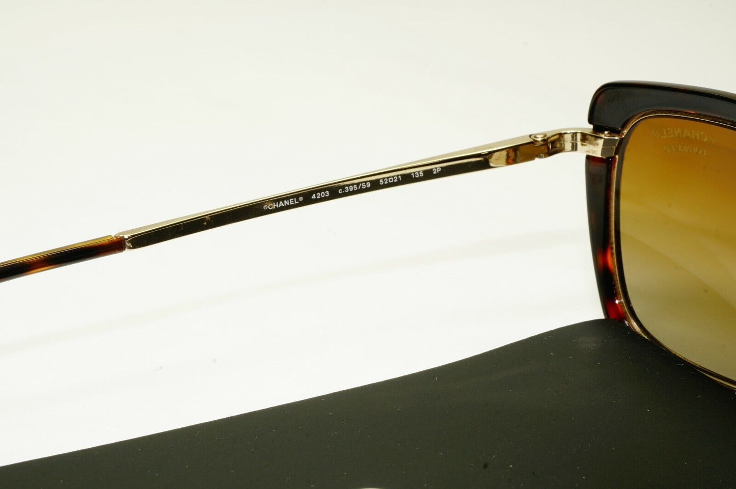 Authentic CHANEL Polarized Sunglasses Gold Brown Havana Model 5203 395/S9 27490