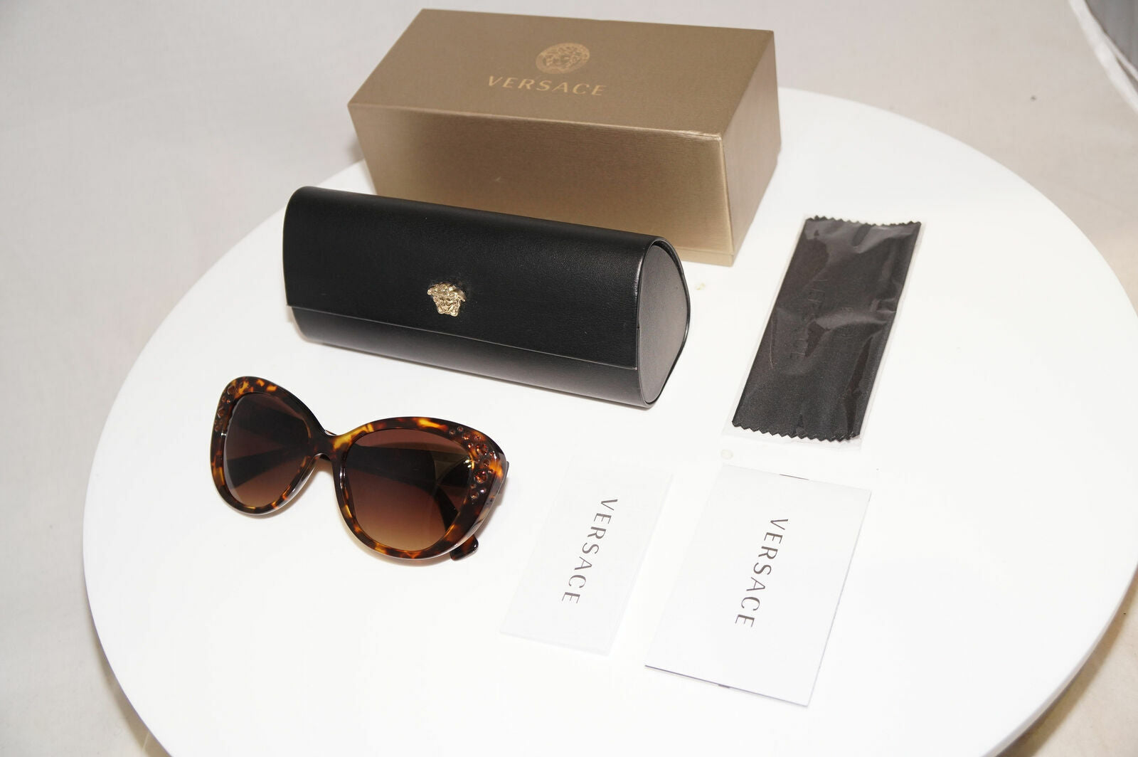 Authentic VERSACE Diamante Boxed Sunglasses Brown Vintage 4309 5148/13 21355