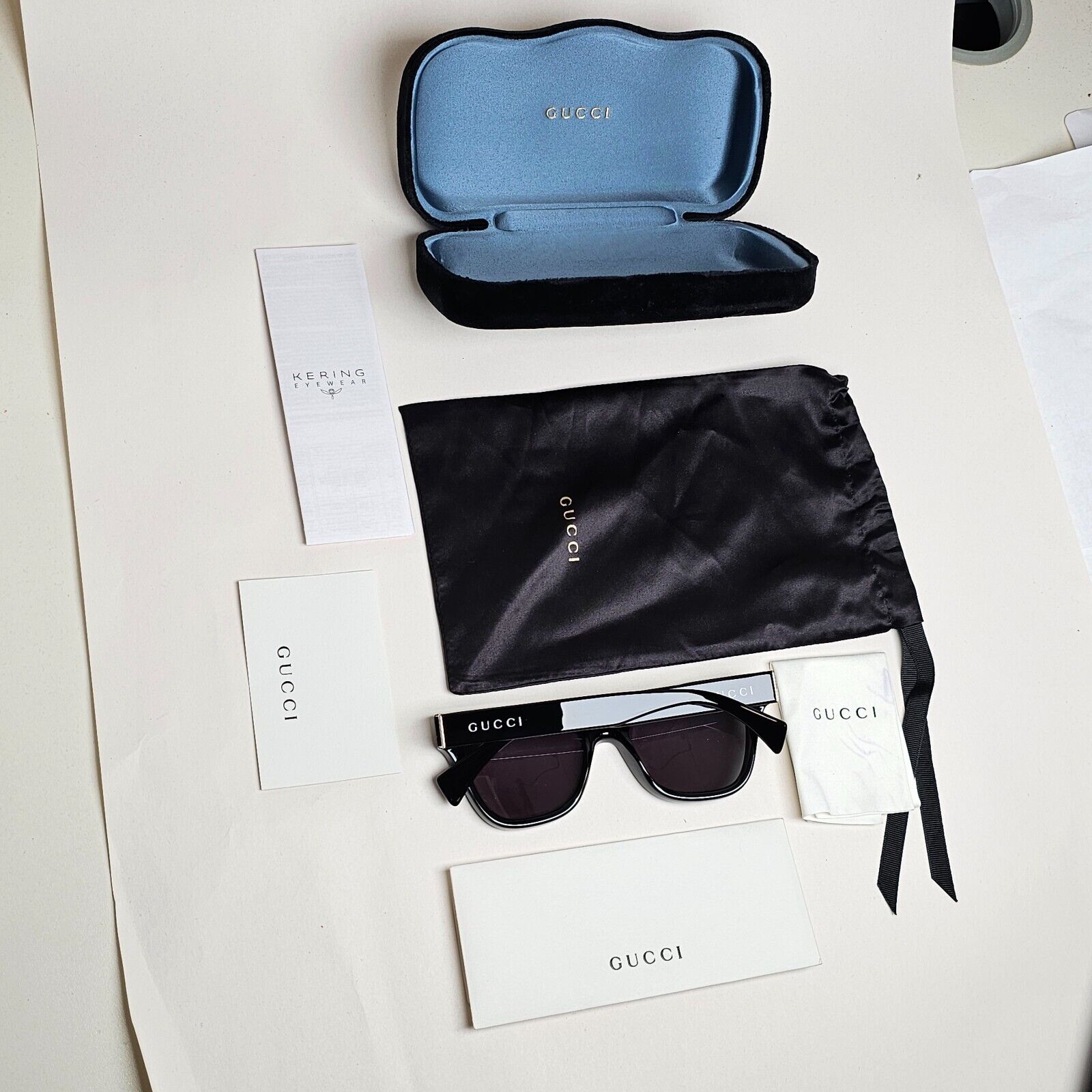 Gucci Sunglasses 2022 Black Glossy Square GG1133S 001 52mm 250125