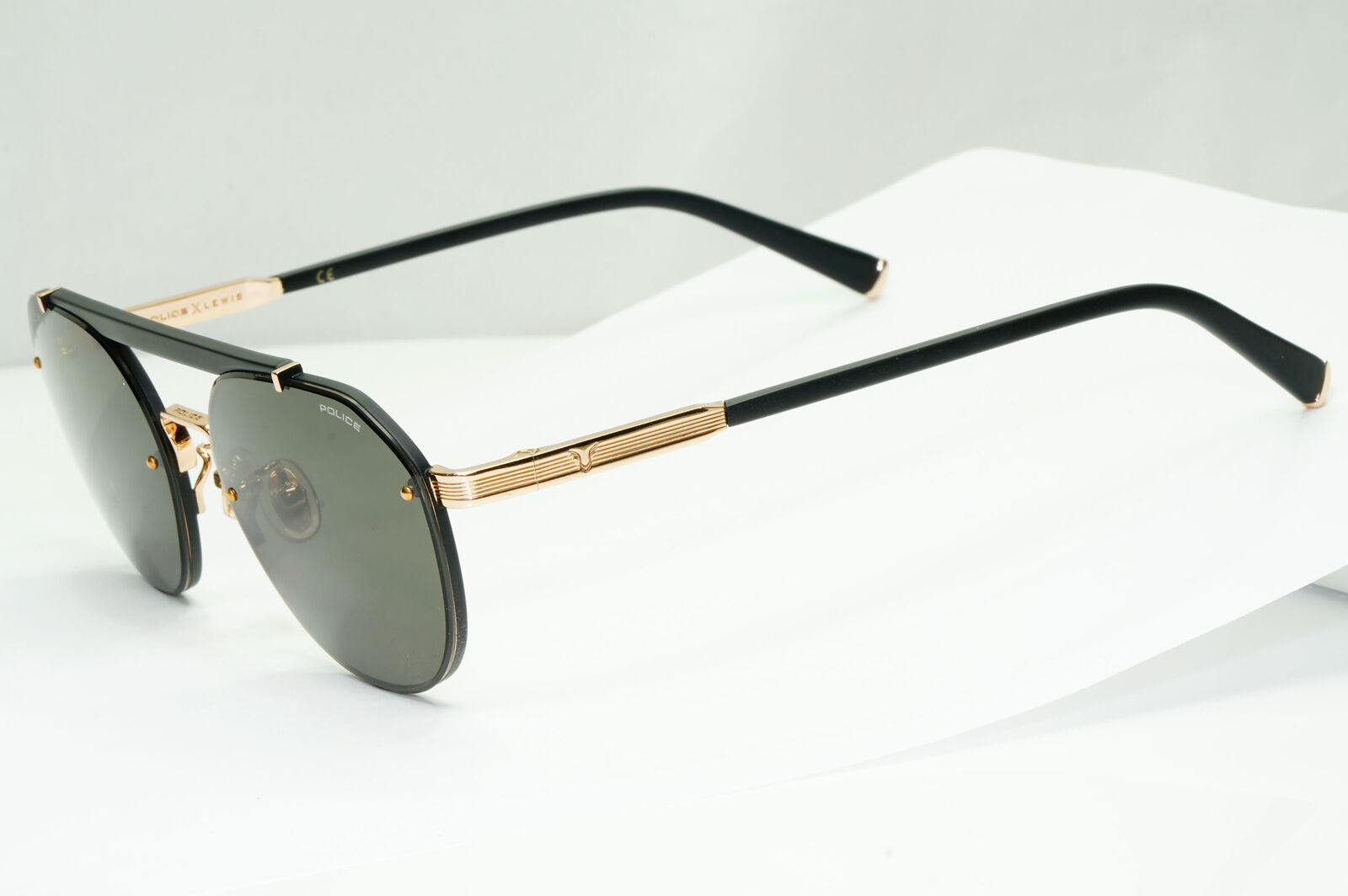 Police Lewis Hamilton F1 Sunglasses Gold Grey Pilot Round SPL E19 COL 0302 54mm