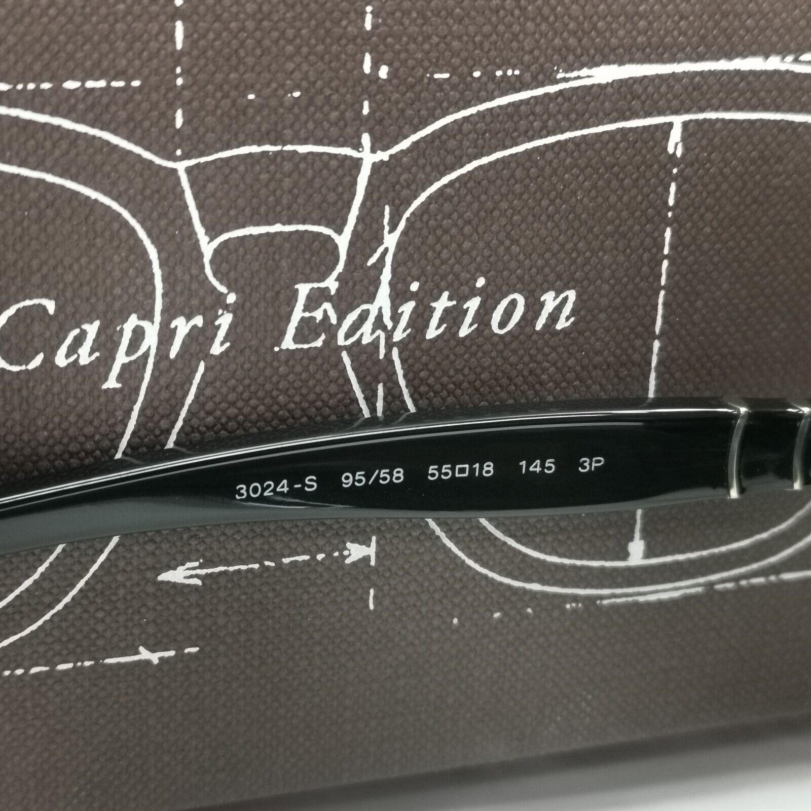 Persol Sunglasses 2012 Capri Polarized Black Grey Green Square 3024-S 95/58 55mm