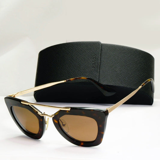 Prada Sunglasses Cinema Gold Brown Tortoise Square PR09QS SPR 09Q 2AU-6S1 170125
