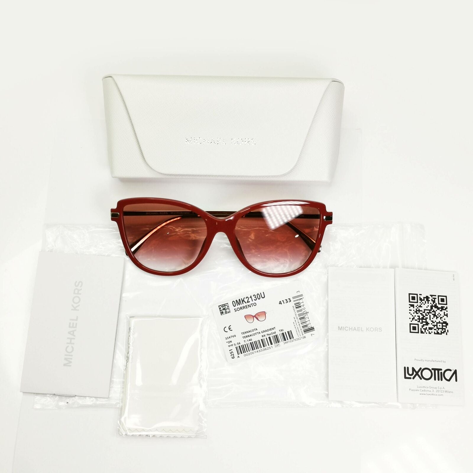 Michael Kors Womens Terracota Gold Burgundy Sunglasses MK 2130U Sorrento 3547V0