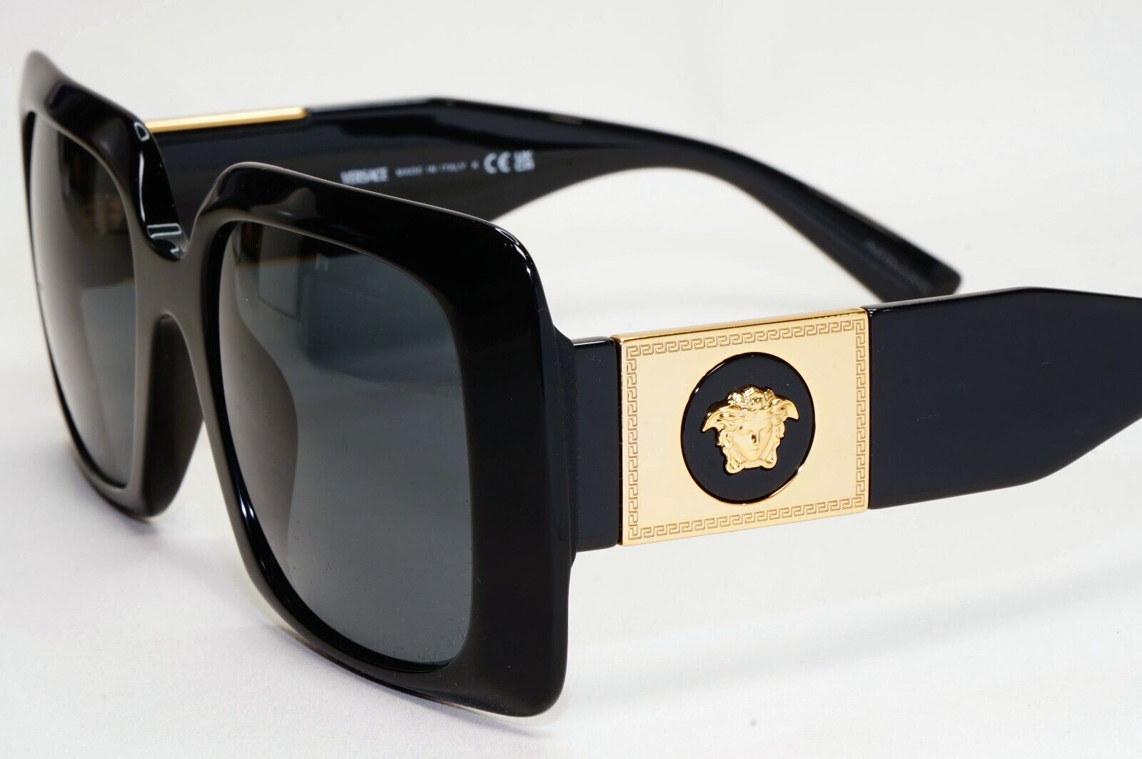 Versace Sunglasses Black Square Oversized Gold Medusa MOD VE 4405 GB1/87 54mm