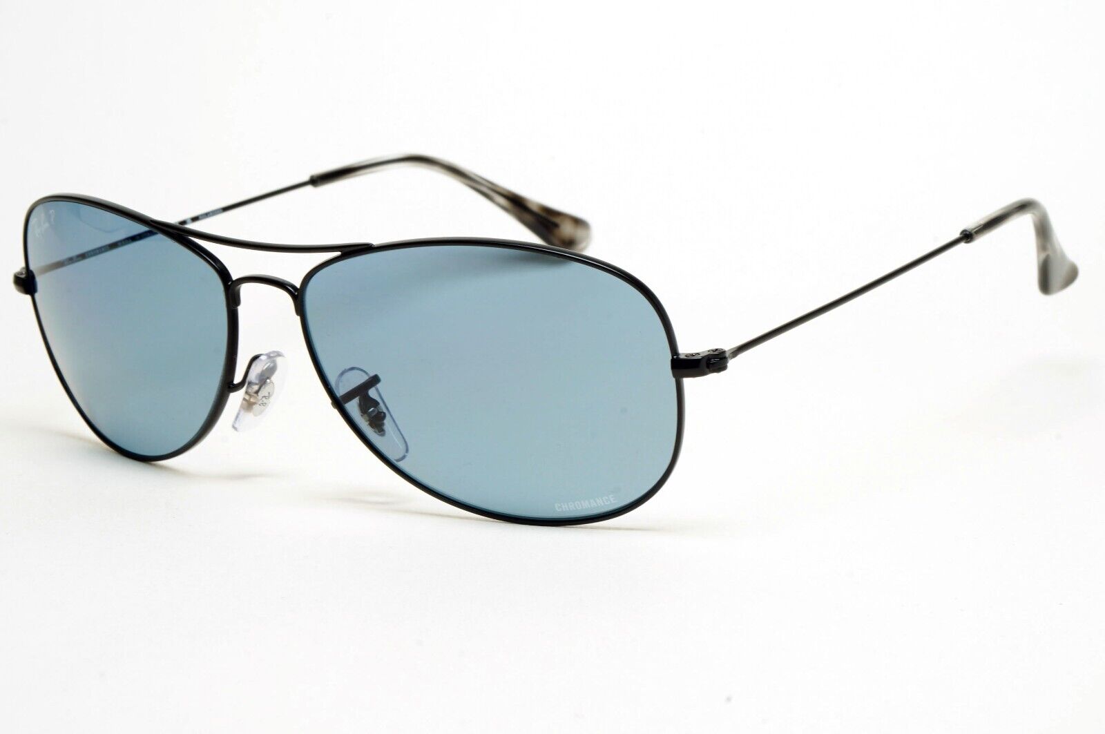 Ray-Ban Sunglasses Polarized Chromance Black Blue Pilot RB 3562 006/BA 59mm