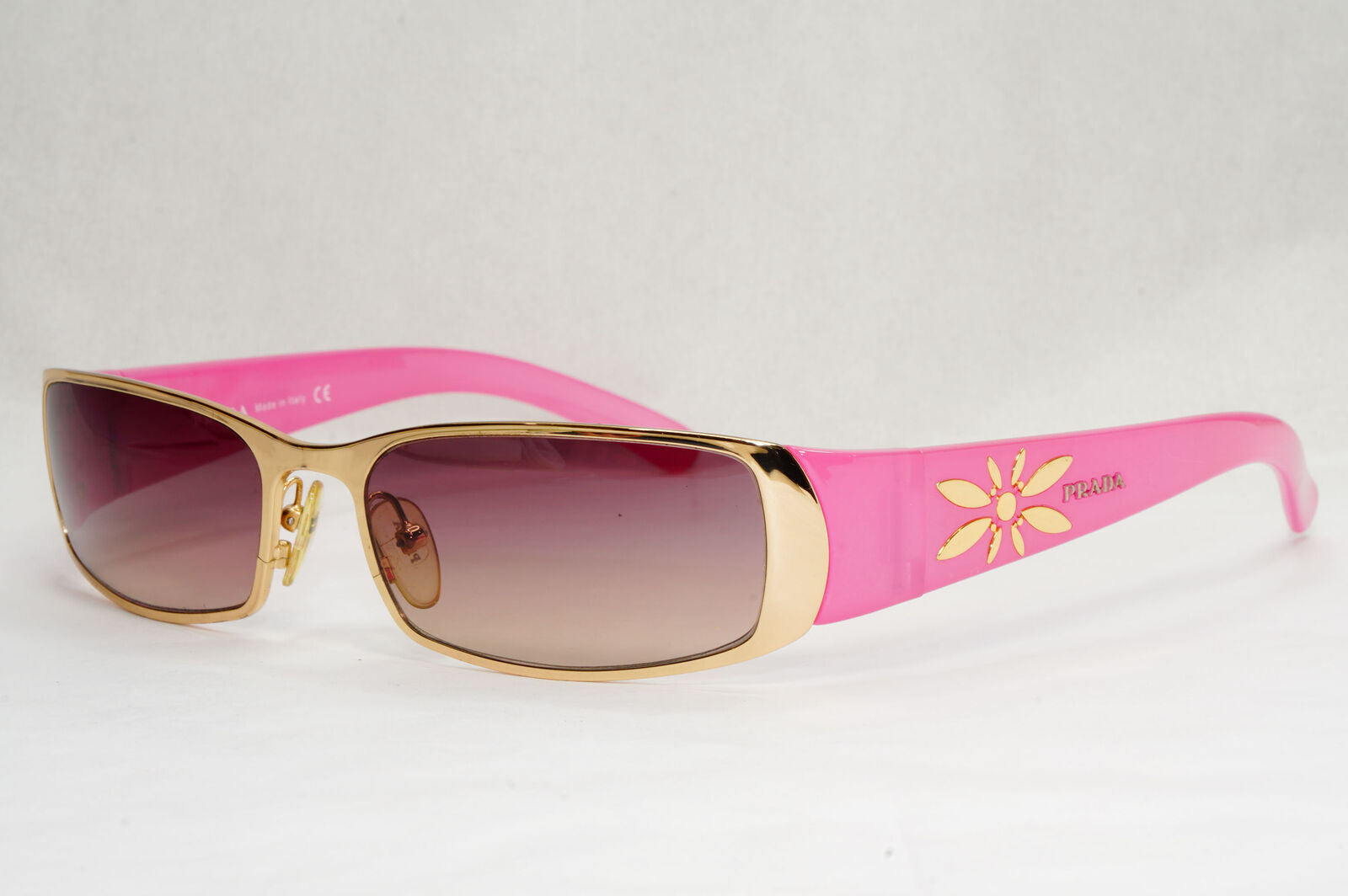 Prada Sunglasses 2006 Vintage Pink Gold Rectangle PR55GS SPR 55G 5AK-6S1 180124