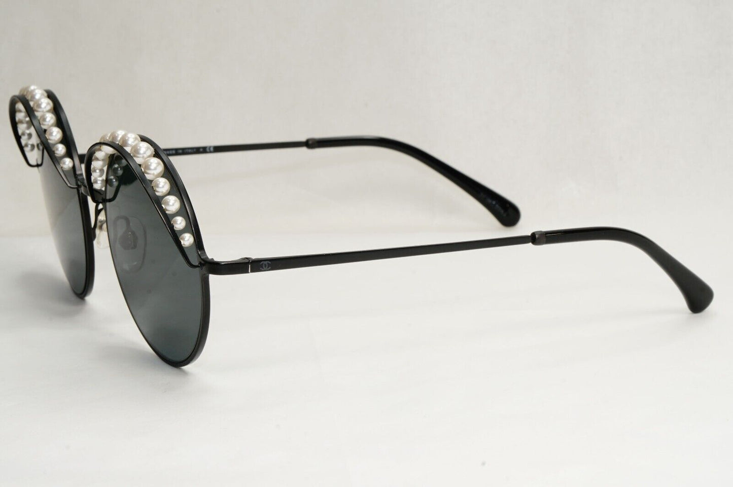 Chanel Sunglasses Pearl Black Round Metal Grey 4234-H C.101/S4 53mm