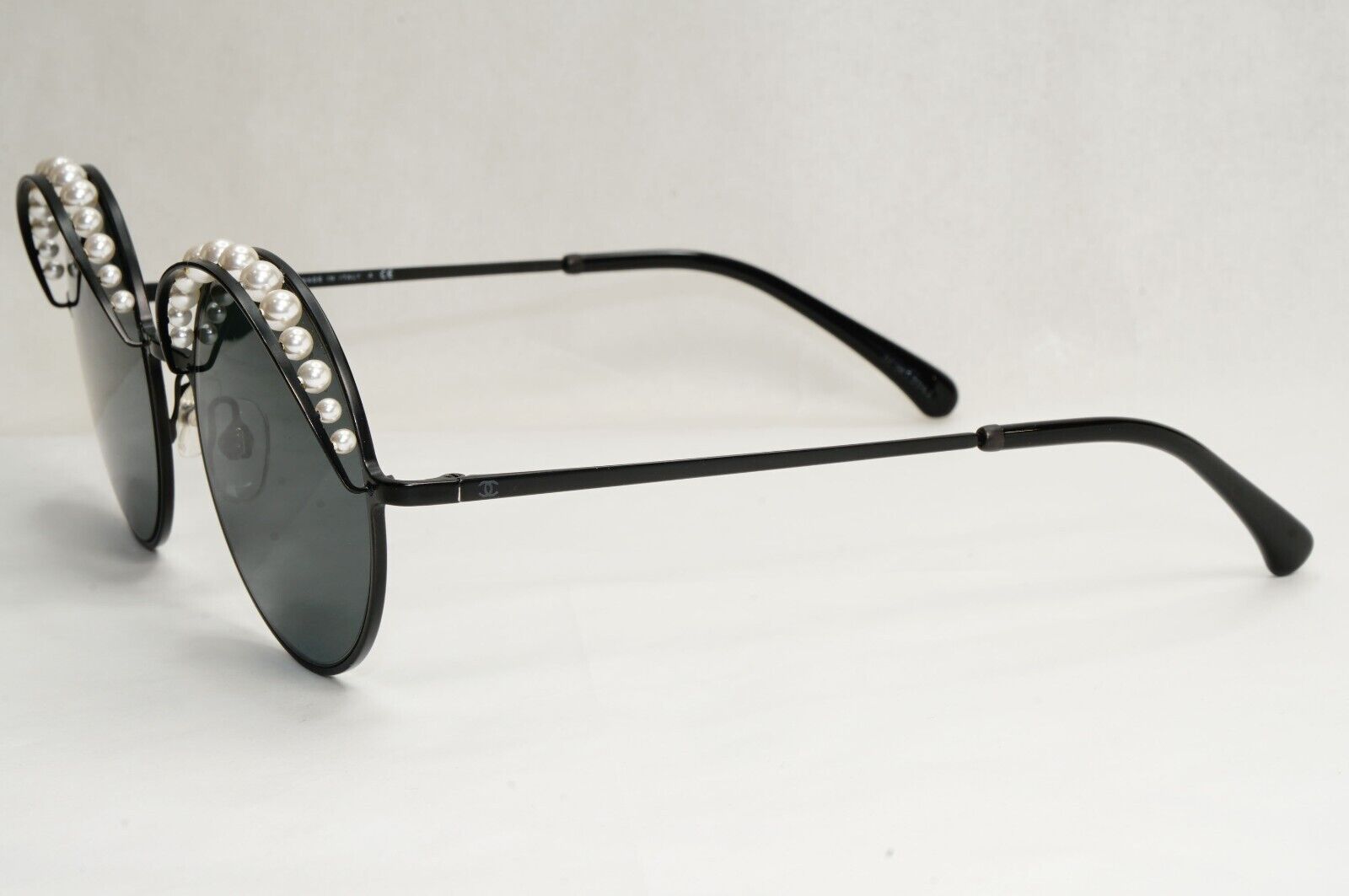 Chanel Sunglasses Pearl Black Round Metal Grey 4234-H C.101/S4 53mm