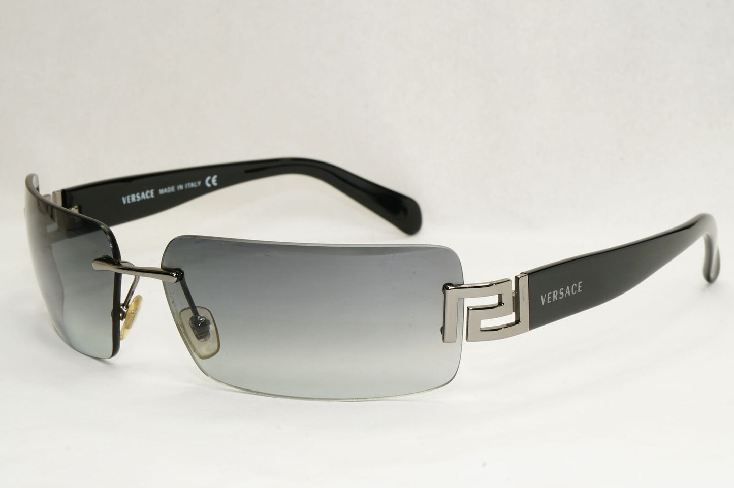 Versace Sunglasses 2004 Vintage Rimless Black Grey MOD 2017 1001/8G 180124