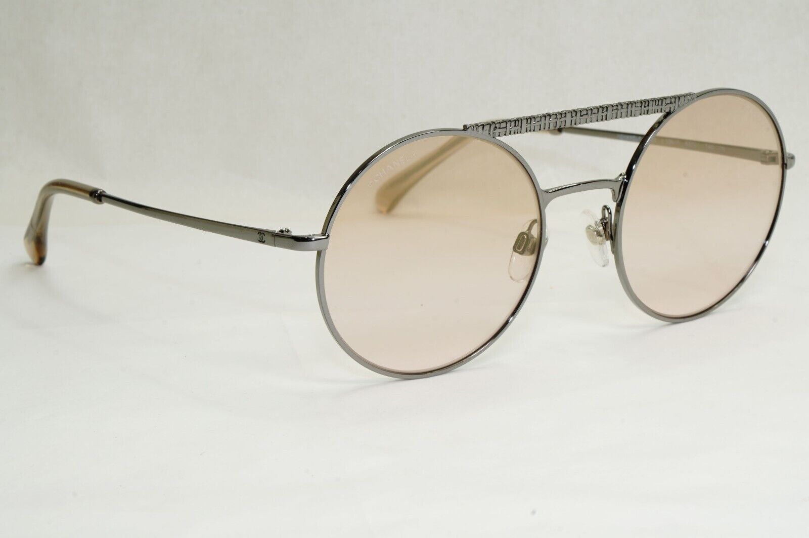 Chanel Sunglasses Grey Gunmetal Brown Round Pilot Metal 4232 c.108/7I 200324