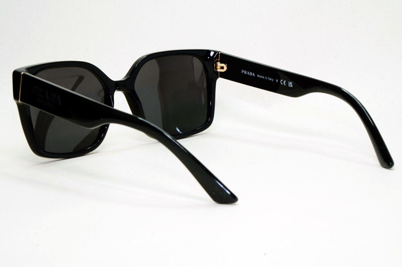 Prada Sunglasses Black Square Glossy Womens PR10WV VPR 10W 1AB-1O1 54mm