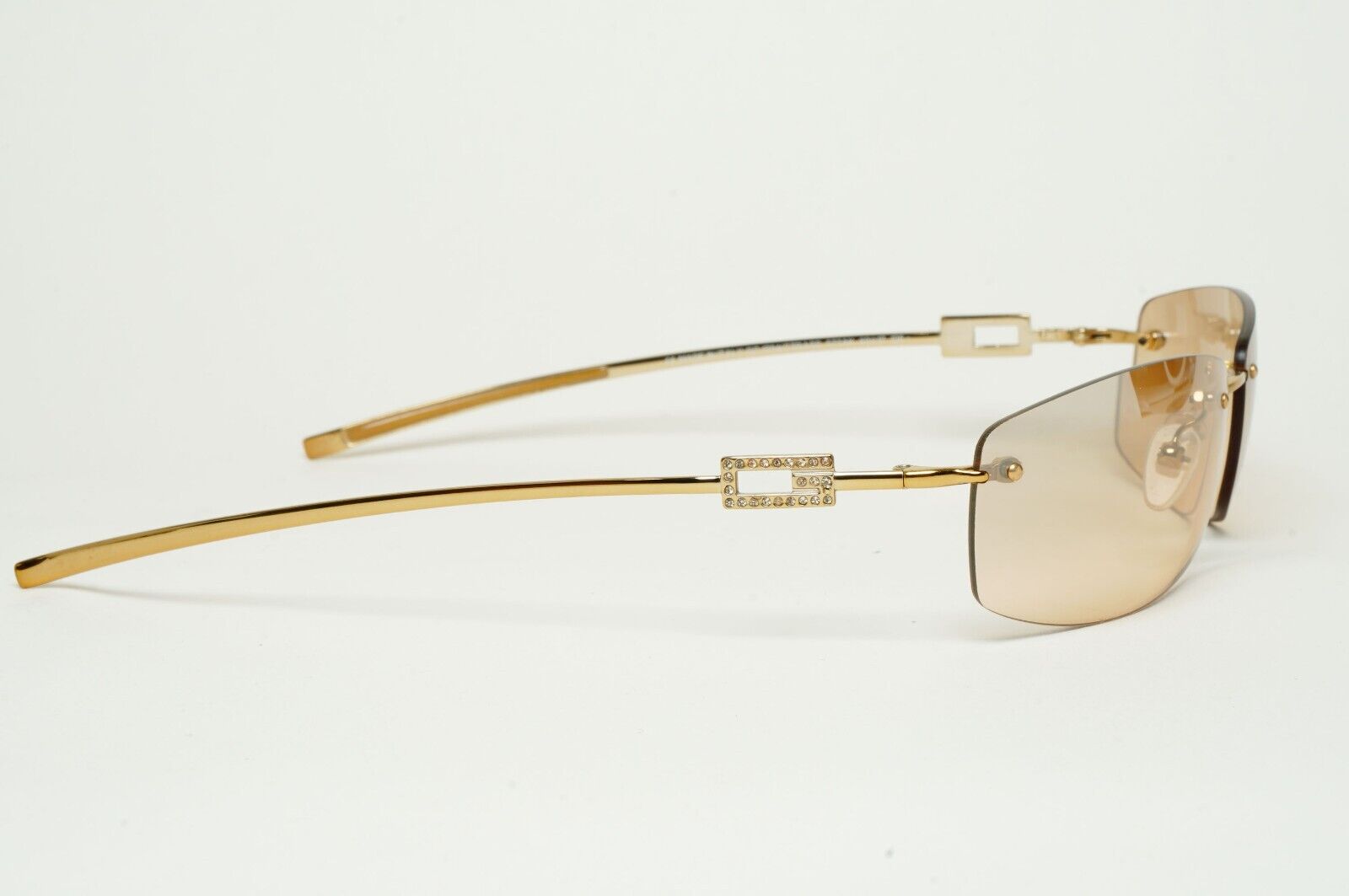 Gucci Sunglasses 1997 Vintage Gold Rimless GG 1784/STRASS 577AK 60mm 100225