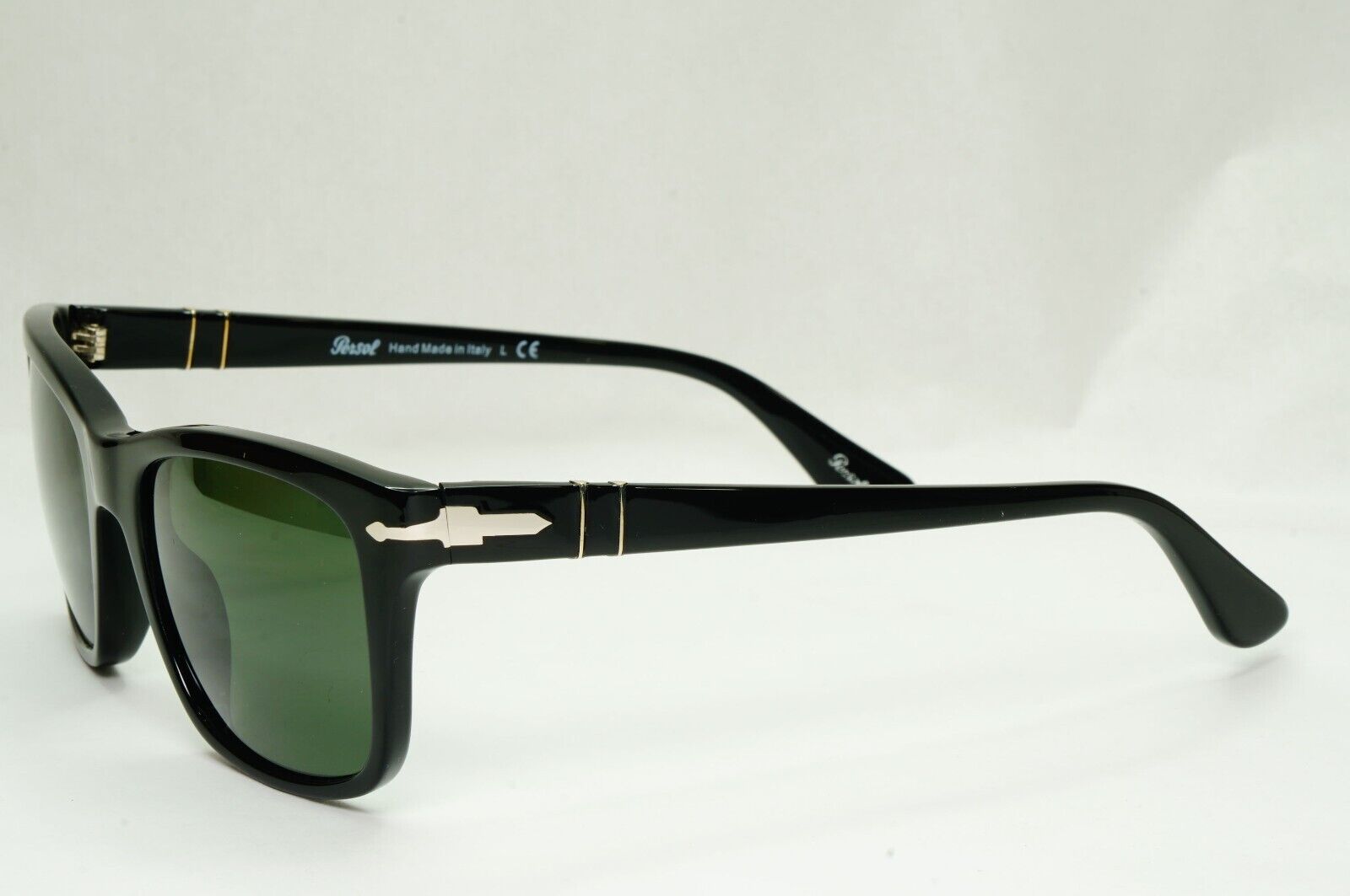 Persol Sunglasses 2015 Black Glossy Square Green Grey 3135-S 95/31 52mm
