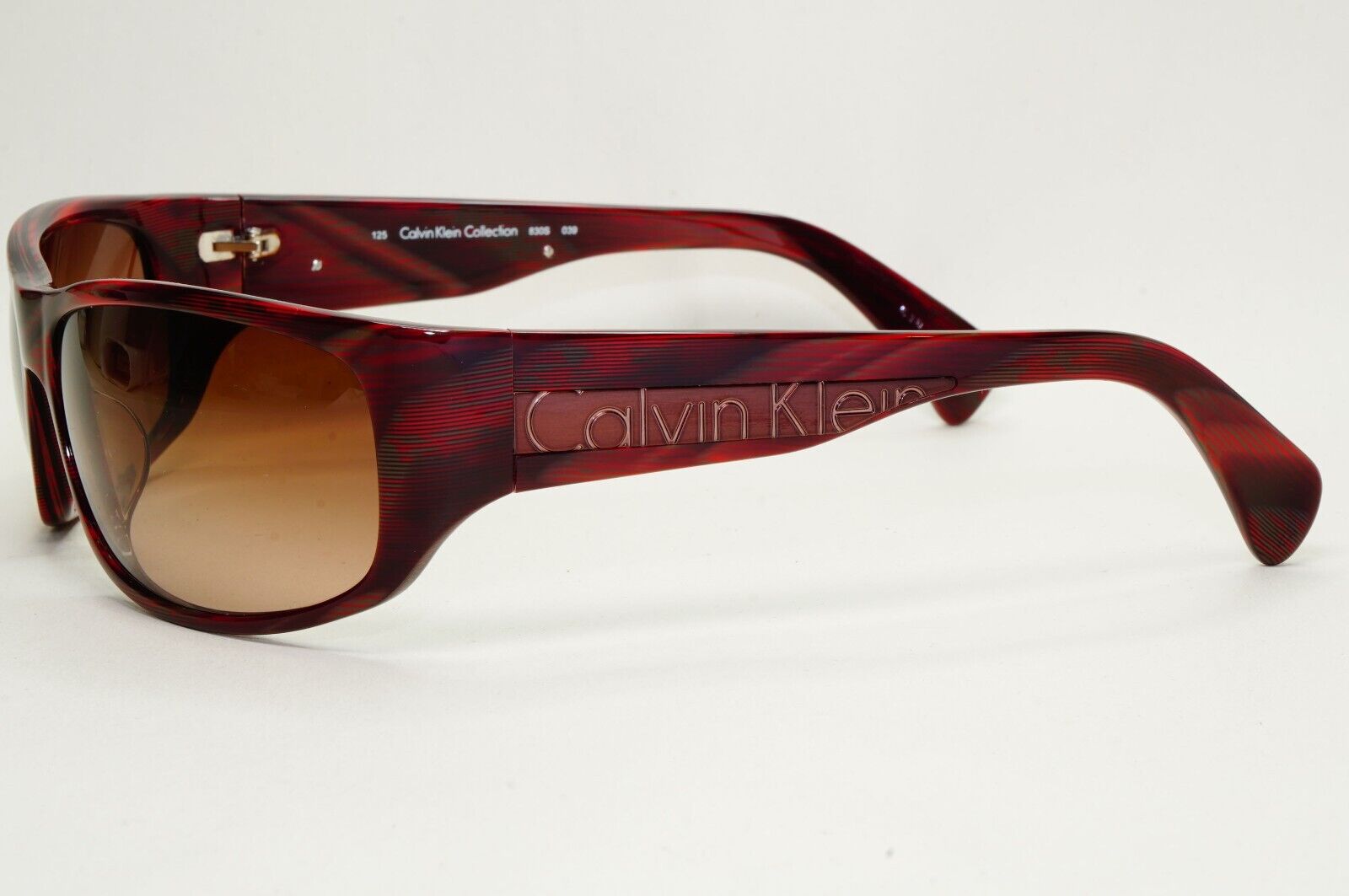 Calvin Klein Sunglasses 2005 Vintage Bordo Brown Red Wrap 830S 039 121124