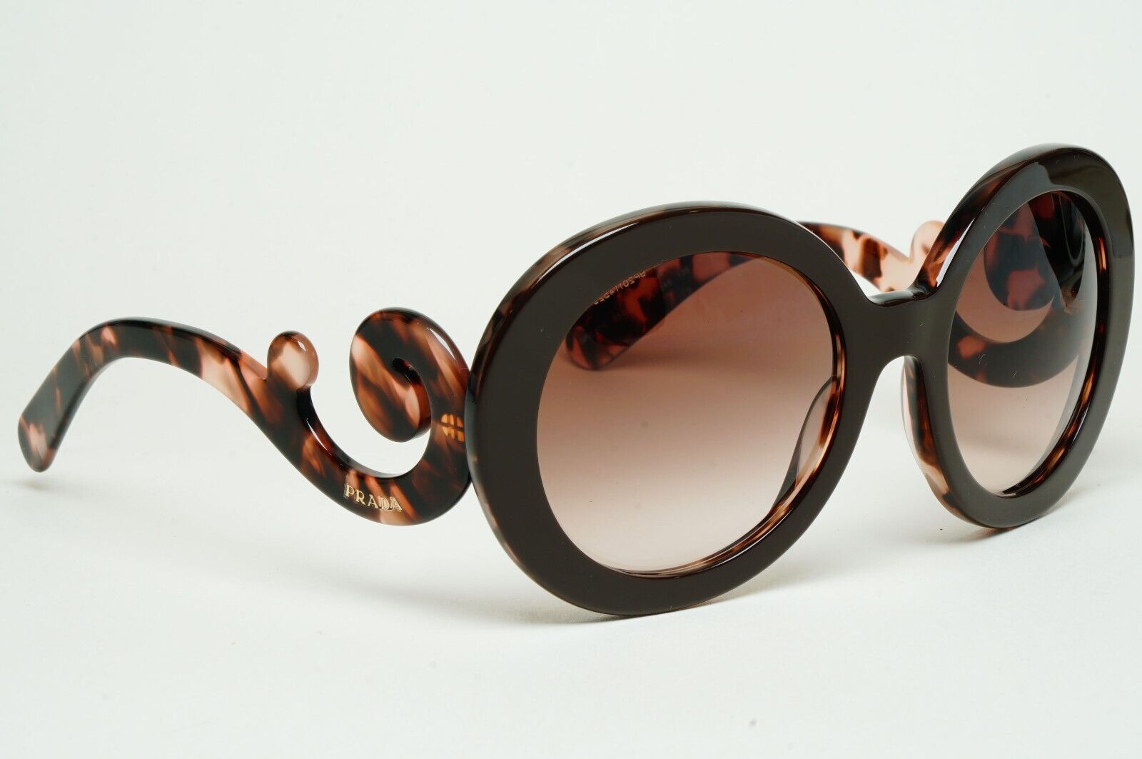 Prada Sunglasses Baroque Swirl Round Brown Marble PR27NS SPR 27N ROL-0A6 070125