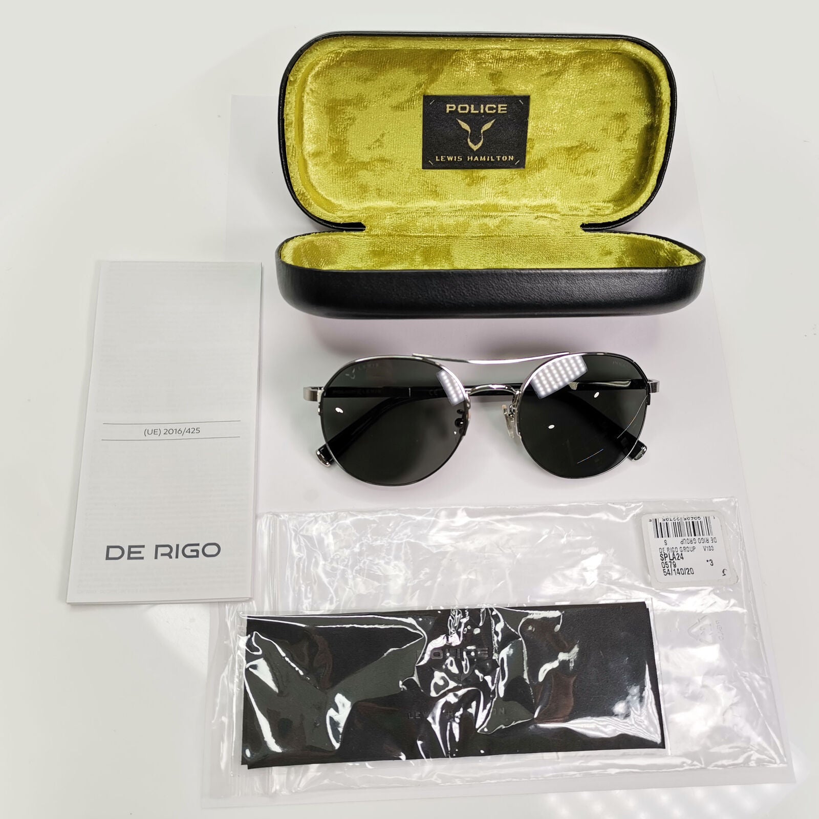 Police Lewis Hamilton F1 Sunglasses Silver Black Green Round 03 SPL A24 COL 0579