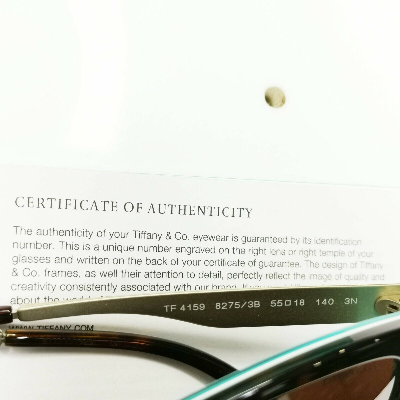Tiffany & Co Gold Brown Tortoise Havana Sunglasses Diamond Point TF 4159 8275/3B