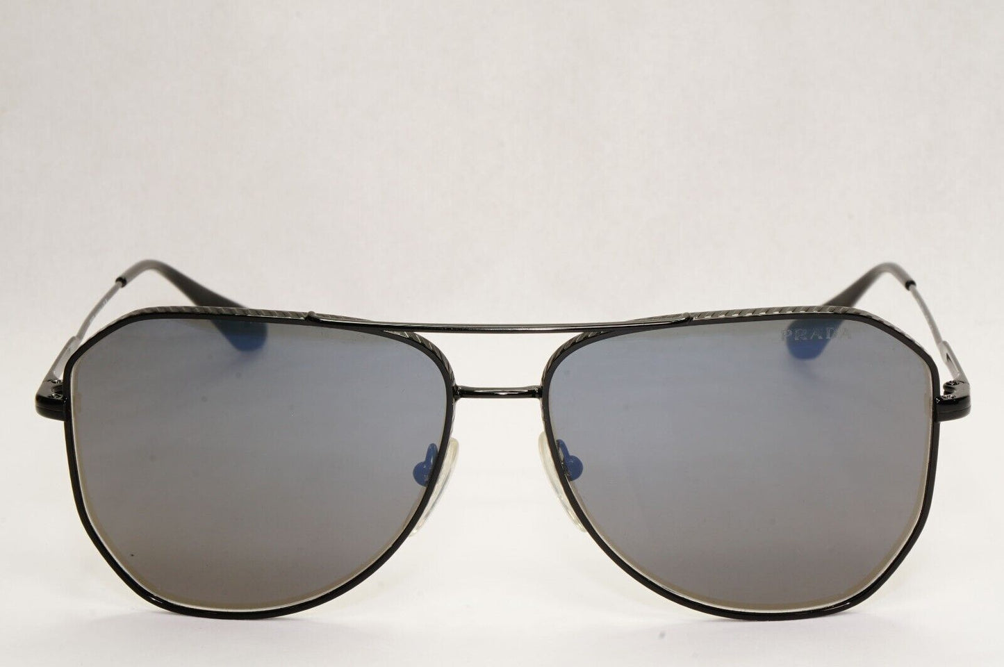 Prada Sunglasses Black Glass Lens Grey Pilot Metal Square PR63XS SPR 63X 1AB-731