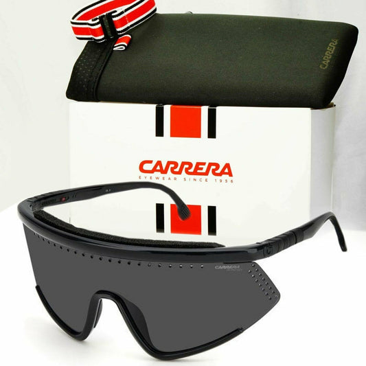Carrera Black Shield Sunglasses Hyperfit 10 Designer Sport Cycling Visor 807IR