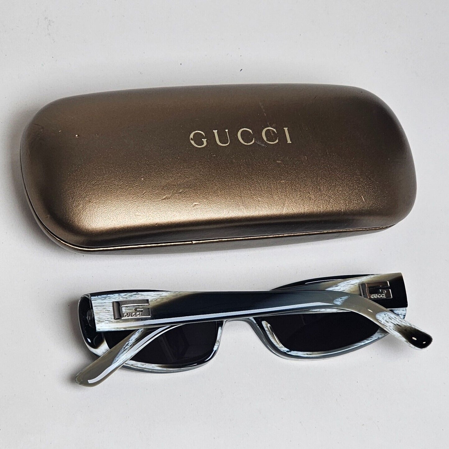 Gucci Sunglasses 1998 Vintage Rectangle Small Black Marble GG 2452/S 5MY 170125